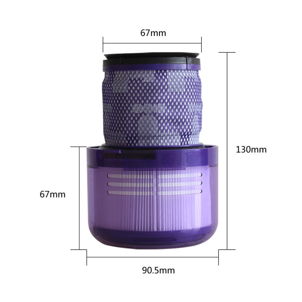 MEGICOT 2- Pack Post-Filter Compatible with Dyson V11 V15 SV14 Animal Absolute Torque Drive Cordless Stick Vacuum Cleaner, 2 Replacement Hepa Filters + 1 Small Brush thumbnail 4