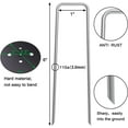 thumbnail image 2 of AAGUT 25 Pack Landscape Staples with Gasket Washer Caps, 6 Inch 11 Gauge U Shaped Galvanized Landscape Pins, Galvanized Lawn Spikes, Heavy Duty Yard Ground Pin for Grass Weed Barrier Sod Fabric, 2 of 7