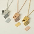thumbnail image 2 of Stainless Steel Love Letter Envelope Pendant Necklace Gold Color Square Necklace for Women Couple Jewelry Valentine Day Gift, 2 of 3