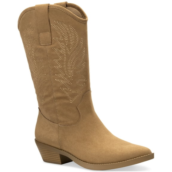 Style & Co Womens' Miyyaa Cowboy Booties, Taupe, 5.5