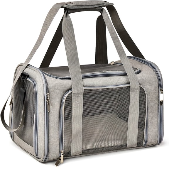 Large Soft Sided Cat And Pet Carrier For Cats And Puppies Up To 25Lbs - Collapsible, Waterproof Travel Carrier
