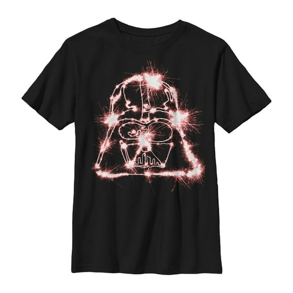 Boy's Star Wars Darth Vader Sparklers  Graphic Tee Black Medium