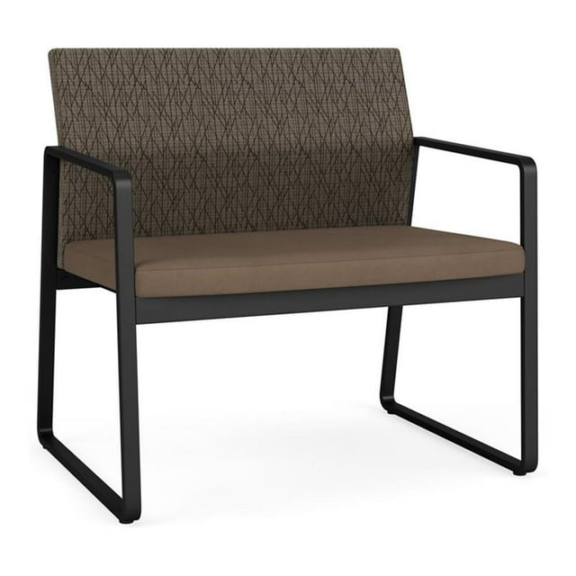 Chaise Bariatrique d'Attente pour Réception Gansett / Acier Noir / Brun / Brun