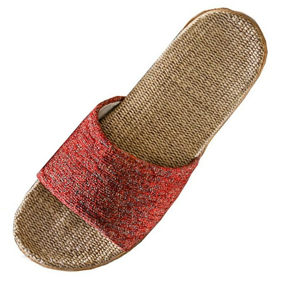 EQWLJWE Sandals Women 2022 Comfortable Ffloor Cotton Linen Slipper Slip Non-Slip Slippers