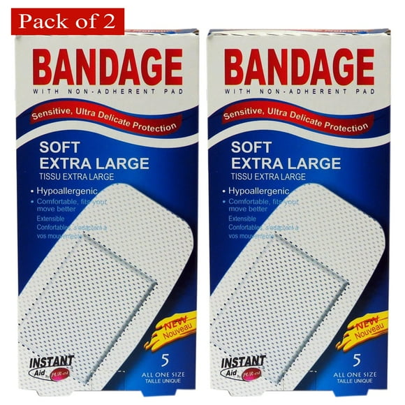 Instant Aid Xlarge Bandage Non Tissé 5 Pcs (Lot de 2)