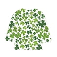 thumbnail image 4 of POTETI St Patricks Day Girls Shirt Lucky Clover 3/4 Sleeve Crew Neck Shirt Tops, 4 of 5