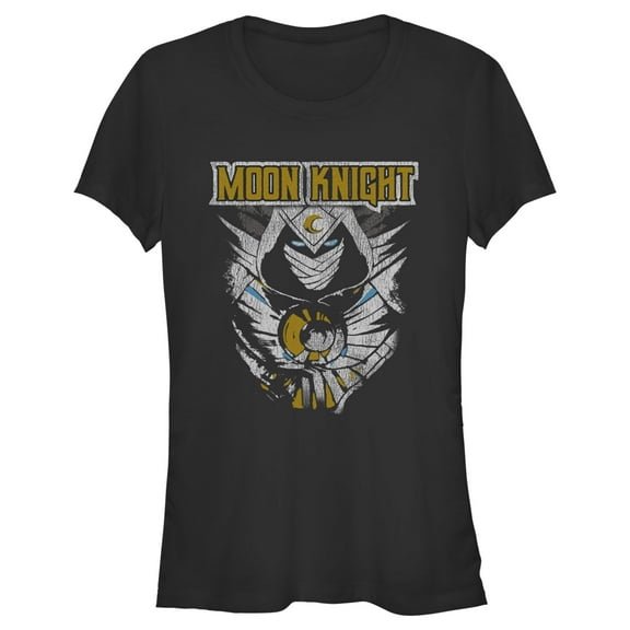 Junior's Marvel: Moon Knight Distressed Action Jump Graphic Tee Black 2X Large
