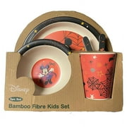 Disney Bamboo Fibre Kids Dinnerware 5 pcs Set Mickey & Minnie Mouse Halloween Spiderweb