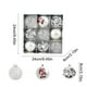 thumbnail image 3 of Juego de 9 adornos navideños | Bolas decorativas de 8 cm con asas para colgar | Decoraciones de plástico para el árbol de Navidad, ideales para el hogar, fiestas y regalos., 3 of 6