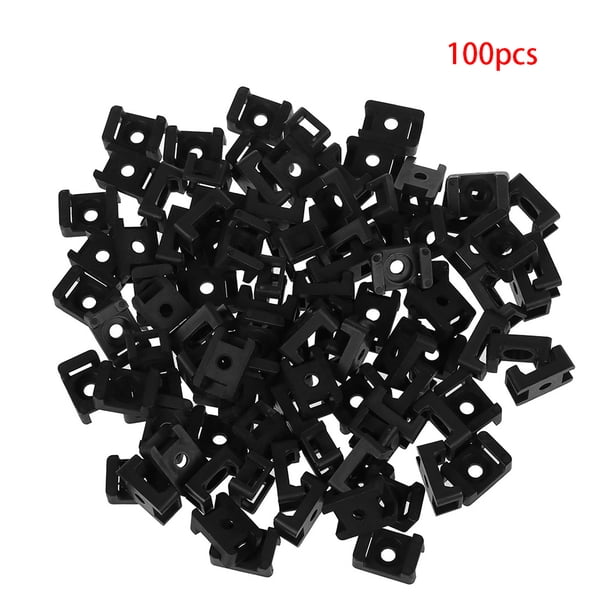 Adhesive Saddle Type Wire Holders, 19.6x9.5x5mm, White