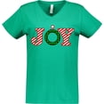 thumbnail image 3 of Inktastic Joy Christmas Ornament with Candy Cane Stripes Women's V-Neck T-Shirt, 3 of 5
