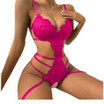 thumbnail image 1 of Lencería para mujer Body de encaje con aberturas y ribete festoneado Lencería de peluche, 1 of 6