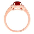 thumbnail image 2 of 1.335 ct Round Cut Natural Garnet Solitaire with Simulated Diamond Accents 14K Rose Gold Womens Engagement Ring, 2 of 4