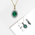 thumbnail image 4 of Everly Women's Created Emerald White Topaz and Diamond Accent Vintage Pendant with Chain, 4 of 9
