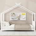 thumbnail image 5 of SESSLIFE Montessori Floor Bed, Twin Size Toddler Floor Bed with Roof and Guardrail, House-Shaped Design, No Box Spring Needed, Toddler Bed Frame for Kids, White, 5 of 7
