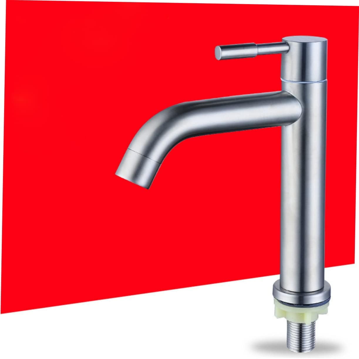 Bath Faucet Bathroom Accessories Bathtub Faucet Stainless Steel Water Tap Home Water Faucet Waterfall Faucet Single Cold Faucet Spout Sprayer to Rotate Single Handle Silver Outdoor