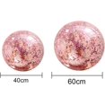 thumbnail image 2 of Pelota de playa inflable con purpurina de 60 cm - Pelota de piscina flotante - Pelotas deportivas transparentes con purpurina arcoíris y confeti - Oro rosa, 2 of 5