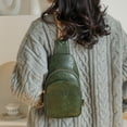 thumbnail image 5 of ibiyuan Crossbody Sling Backpack Sling Bag Retro Large Capacity Zipper Messenger Bag for Women, Fashion Solid Pattern Practical Daily Shoulder Crossbody Bag, 5 of 6