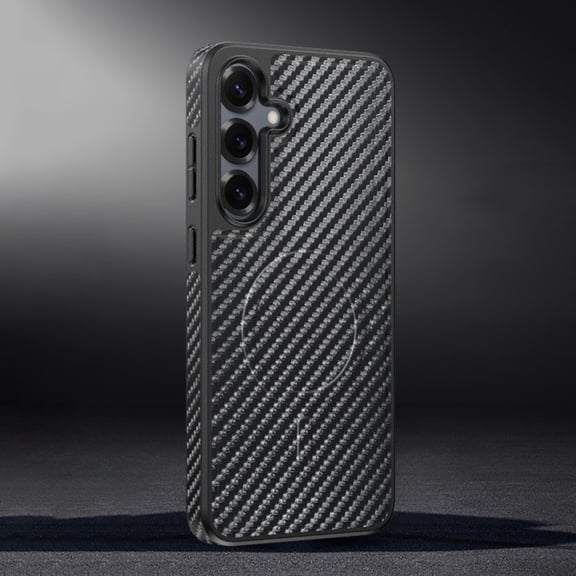 For Samsung Galaxy S26 Case Compatible with MagSafe, Luxury Slim Shockproof Protective Cover with Leopard Print & Carbon Fiber Texture, Magnetic Phone Case for Women and Men,B