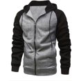 thumbnail image 1 of ORUYROP Fashion Mens Hoodies Casual Full-Zip Patchwork Fleece Jacket Athletic Contrast Color Pullover, 1 of 3