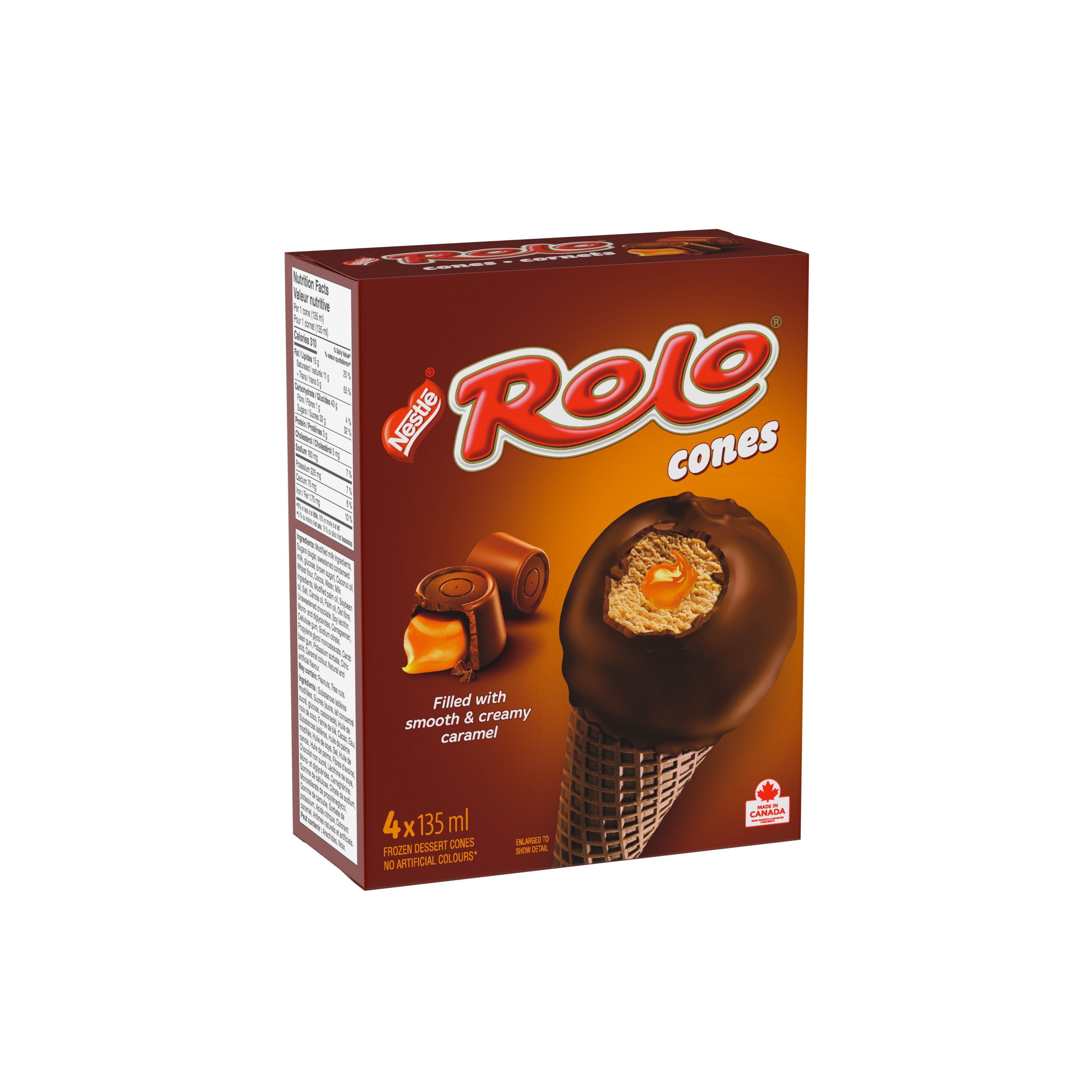 Cones, Creamy Caramel Frozen Dessert With A Rich Caramel Flavoured Centre, Chocolatey Coating, Crispy Chocolatey Cone, Crafted In Canada, No Artificial Colours, Individually Wrapped, 0.5 L