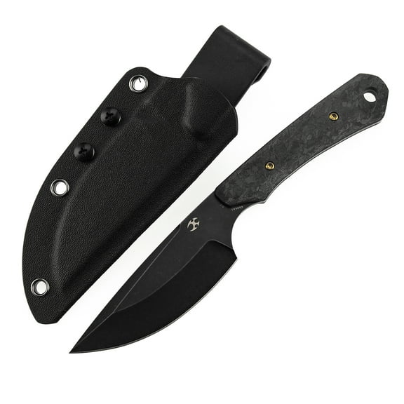 KANSEPT Fixed Blade Knife Flank, D2 Steel Shred Carbon Fiber Handle Pocket Tactical Knives, G006A1