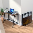 thumbnail image 2 of Folding Computer Desk 40 Inch Writing Computer Desk, Space Saving Foldable Table, Modern Simple Style PC Table, Black Metal Frame-Home Office Desk, No Assembly Required, Rustic Brown, 2 of 6