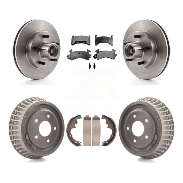 Transit Auto Front Rear Disc Brake Rotors Hub Assembly Ceramic Pads and Drum Kit for Car Chevrolet S10 GMC Sonoma Jimmy Blazer K8T-103768