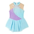 thumbnail image 3 of TiaoBug Girl Sleeveless Shiny Rhinestones Ice Figure Skating Dress Ballet Dancewear Light Blue 6, 3 of 7