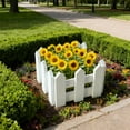 thumbnail image 7 of Xloro Wooden Fence Flower Pot Mini White Fence with Foam for Home Decor DIY Floral Arrangements Farmhouse Window Sill Indoor and Outdoor Decorative Vase (1Pc 4"x4"x3"), 7 of 7