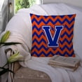 thumbnail image 3 of Carolines Treasures Letter V Chevron Orange and Blue Fabric Decorative Pillow 14Hx14W multicolor, 3 of 4