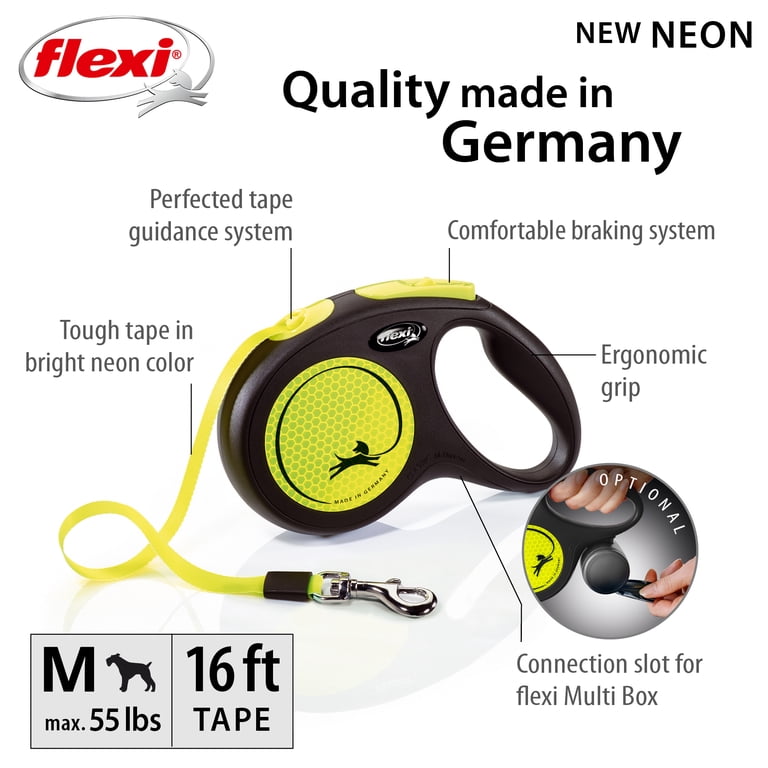 Flexi New Neon Medium Tape Retractable Dog Leash, 16 ft photo 2