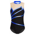 thumbnail image 2 of iiniim Kids Girls 3 Pcs Sleeveless Ballet Gymnastic Suit Leotard Bodysuit with Metallic Shorts Hair Band Outfit Royal Blue 4, 2 of 9