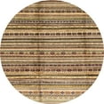 thumbnail image 1 of Ahgly Company Indoor Round Abstract Saddle Brown Abstract Area Rugs, 5' Round, 1 of 6