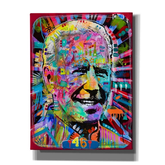 Epic Graffiti 'Joe Biden' by Dean Russo, Canvas Wall Art, 12"x16"