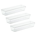 thumbnail image 6 of mDesign Plastic Kitchen Cabinet Drawer Organizer Tray, 12" Long, 3 Pack - Clear, 6 of 6