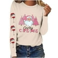 thumbnail image 2 of Babysbule Christmas Sweatshirt for Women Fashion Women's Christmas Printed T-shirt Long Sleeves Blouse Round Neck Casual Tops Sweatshirt, 2 of 4