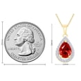 thumbnail image 4 of AFFY Pear Shape Simulated Garnet & Round Cut White Cubic Zirconia Teardrop Pendant Necklace in 14k Yellow Gold Plated 925 Sterling Silver with 18" Chain, 4 of 5