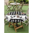 thumbnail image 4 of Outdoor Tablecloth with Umbrella Hole for Patio/Picnic/Party/Camping, Farmhouse Black Plaid Waterproof Table Cloth Round Cover Washable, Vintage Country Cock Checkered (Dia 54"), 4 of 8