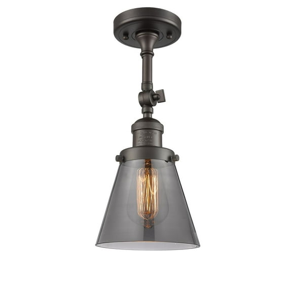 Innovations 1-LT LED Small Cone 6" Semi-Flush Mount - Oil Rubbed Bronze - 201F-OB-G63-LED