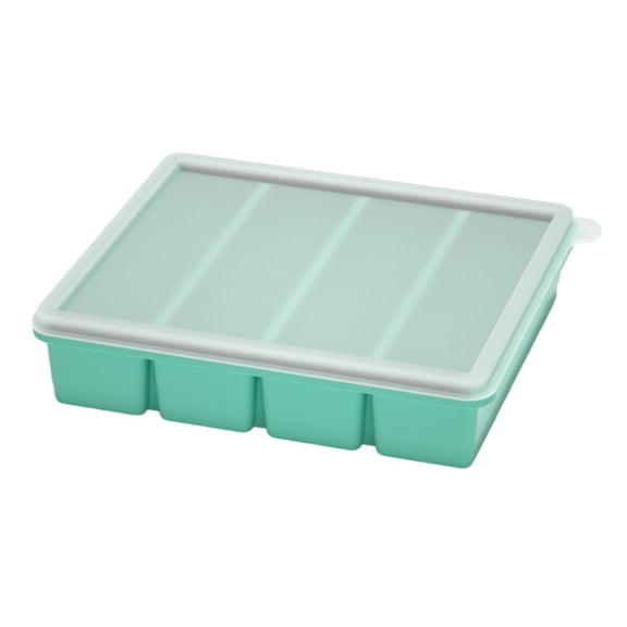 for Freezer with Extra Large Silicone Tray and Lid - Kitchen Storage Container for Soups Meals Ice Cubes
