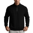 thumbnail image 3 of ZUBKTE Men's Quarter Zip Cotton Pullover Lightweight Mock Neck Sweatshirt Casual Long Sleeve Shirts M-3XL, 3 of 7