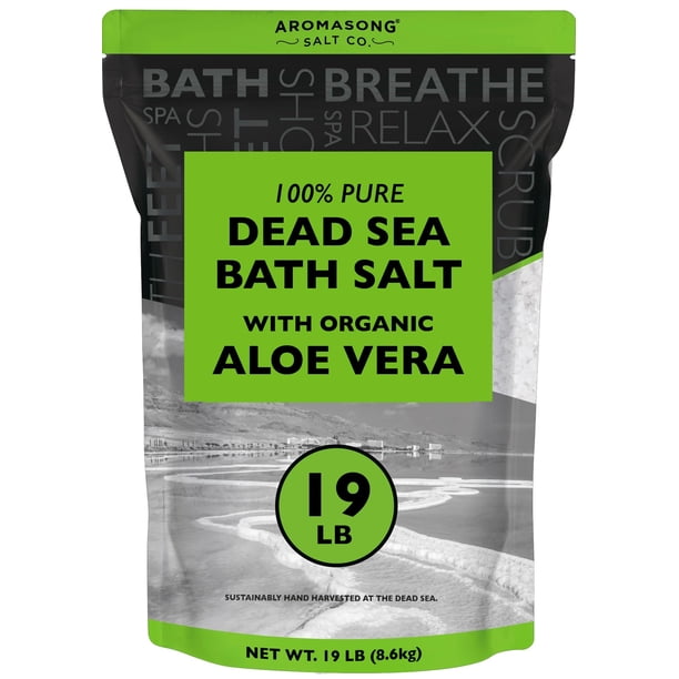 Sales de baño de spa Aromasong Sal del Mar Muerto con aloe orgánico, 8,6 kg