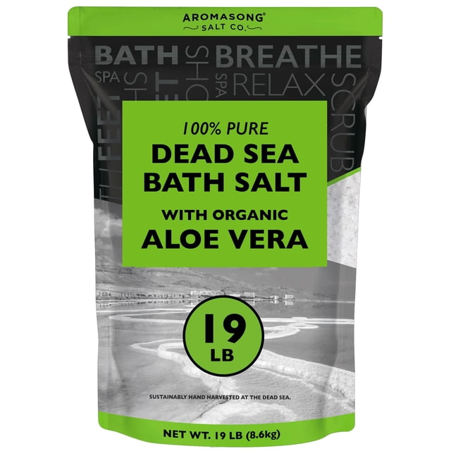 Sales de baño de spa Aromasong Sal del Mar Muerto con aloe orgánico, 8,6 kg