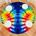 thumbnail image 2 of Colorful Tie Dye Symmetric Pattern Round Fitted Tablecloth with Elastic Edge,Dining Table Cover Waterproof,Outdoor Round Tablecloth for Camping,Dining,Indoor and Outdoor, 2 of 7