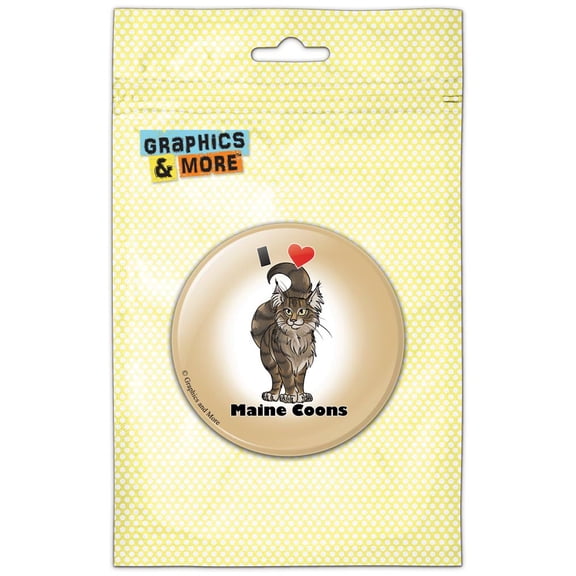 I Heart Love Maine Coons Cat Pet Refrigerator Button Magnet
