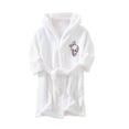 thumbnail image 1 of Penkiiy Boys Girls Robe, Soft Plush Fleece Hooded Robe with Belt for Girls & Boys , Solid & Printed Robe for Gift 2-3 Years White, 1 of 1