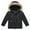 Black, variant on Kids Winter Coats with Hooded Puffer Jacket Brown Jacket Zipper Long Sleeve Waterproof Boys Thicken Jacket Girl Jackets Size 7-8 Years