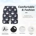 thumbnail image 3 of Balery Swan And Flowers1 Mens Swim Trunks Swim Shorts for Men Quick Dry Inseam Beach Shorts with Compression Liner Pocket-Medium, 3 of 9