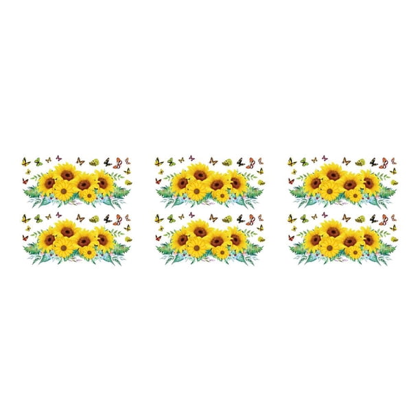 Pegatinas de Pared de Flores Cateissary 2 Piezas Calcomanías de Vinilo Removibles